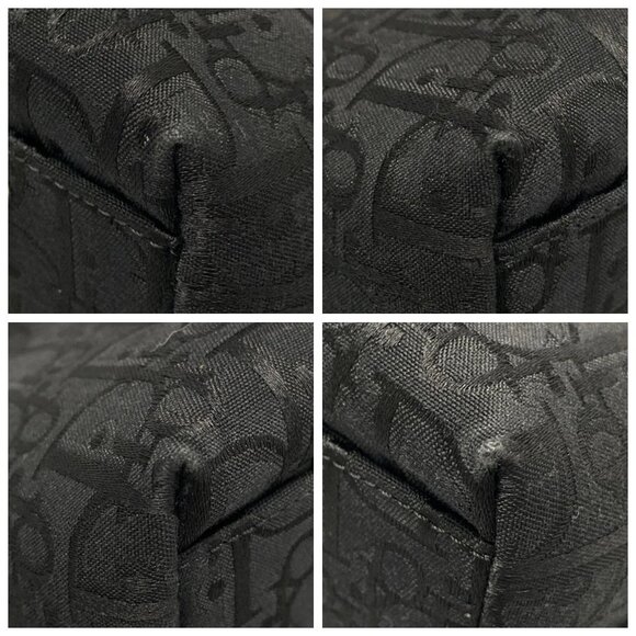 DIOR/ChristianDior Flower Black Jacquard Leather Tote Bag 666-071525 - Picture 6 of 14